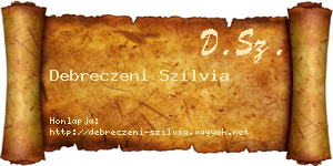 Debreczeni Szilvia névjegykártya